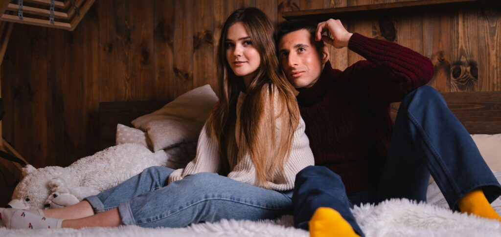 Happy couple learning how to last longer in bed naturally