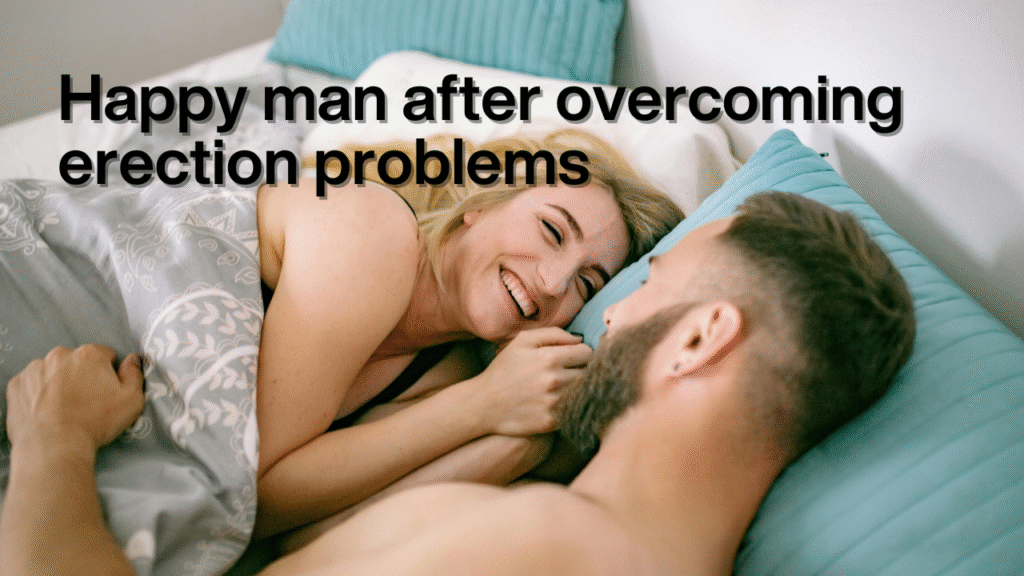 Happy man after overcoming erection problems