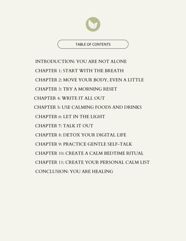 anxiety ebook content